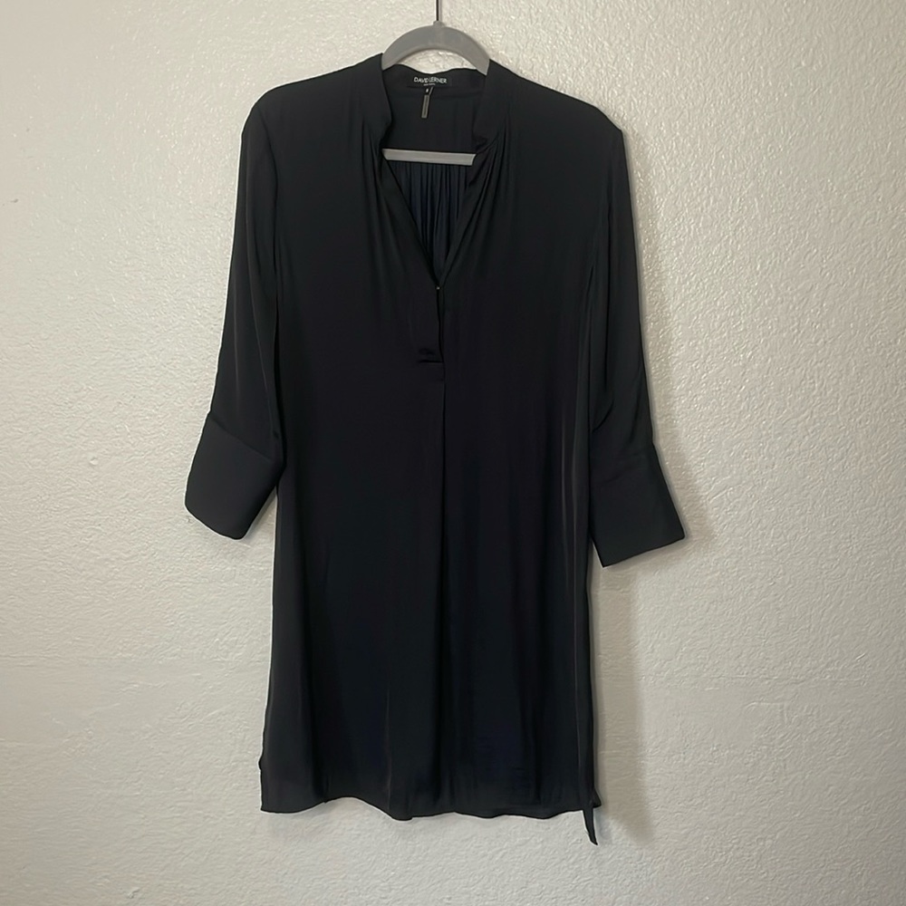 DAVID LERNER Shirt Dress | Black | Small